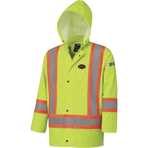 5894 Veste imperm&eacute;able r&eacute;sistant &agrave; la flamme, 2T-Grand, Jaune lime haute visibilit&eacute; Pryde Industrial Inc.