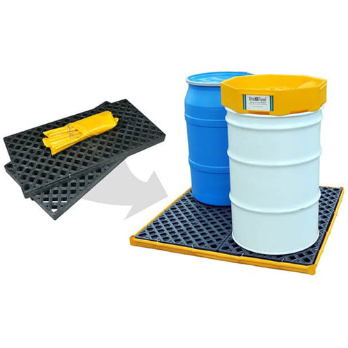 4-Drum Flexible Ultra-Spill Deck&reg; Bladder System, 110 US gal. Spill Capacity, 51" x 48" x 5" Pryde Industrial Inc.