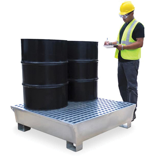 4-Drum Steel Ultra-Spill Pallet&reg;, 68 US gal. Spill Capacity, 49.1" x 47.1" x 10.9" Pryde Industrial Inc.