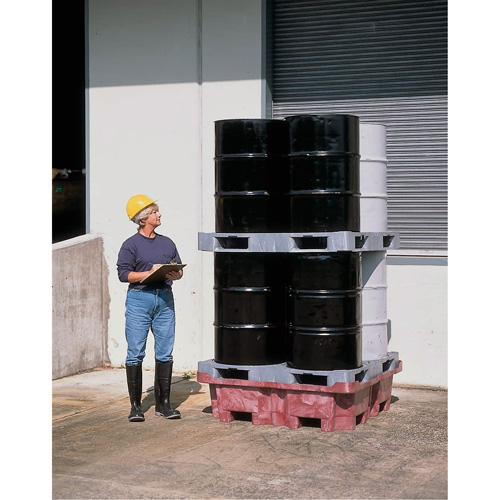 4-Drum Ultra-Spill King&reg; Flat Deck Spill Pallet, 85 US gal. Spill Capacity, 51" x 51" x 17.5" Pryde Industrial Inc.
