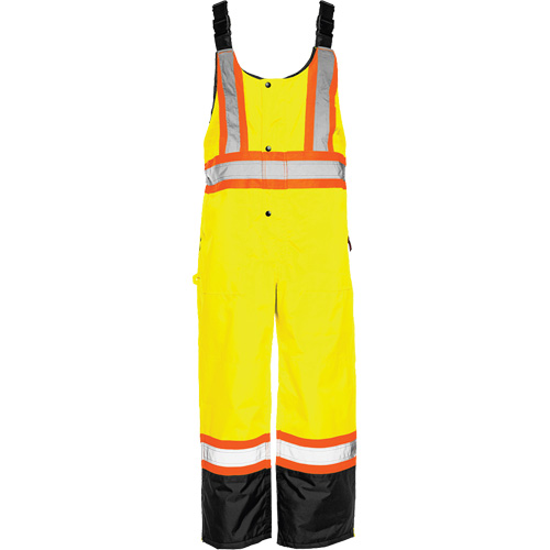 TO1 Winter Traffic Overalls, Polyester, Small, Black/High Visibility Lime-Yellow Pryde Industrial Inc.