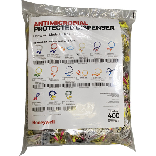 LL-30 Earplugs Refill for HL400 Dispenser, Bulk - Polybag, Corded Pryde Industrial Inc.