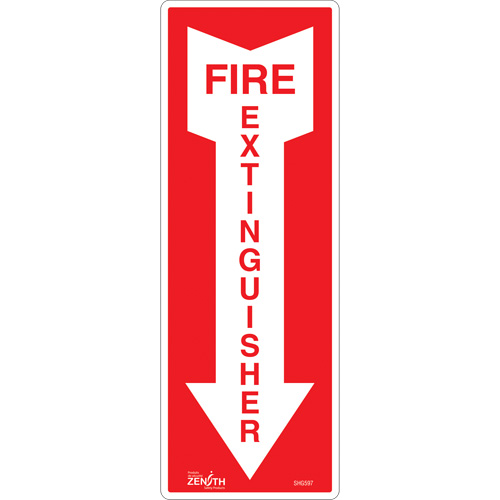 Enseigne Fire Extinguisher, 5" x 14", Vinyle, Anglais avec pictogramme Pryde Industrial Inc.