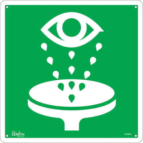 Eye Wash CSA Standard Safety Sign, 12" x 12", Aluminum, Pictogram Pryde Industrial Inc.