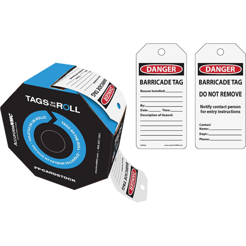 &eacute;tiquettes de danger pour barricade, Papier cartonn&eacute;, 3" la x 6-1/4" h, Anglais Pryde Industrial Inc.