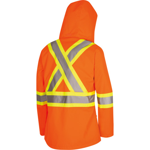 5626W The Rock Women's 300D  Quilted Safety Parka, Polyester/Polyurethane, High Visibility Orange, X-Small Pryde Industrial Inc.