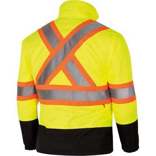5771 Waterproof Reversible Safety Jacket, Polyester/Polyurethane, High Visibility Lime-Yellow, Small Pryde Industrial Inc.
