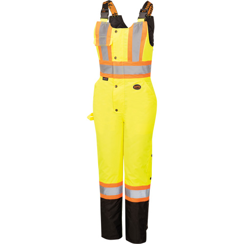 5041BBW Combinaison de s&eacute;curit&eacute; imperm&eacute;able haute visibilit&eacute; pour femmes, Polyester, T-petit, Noir/Jaune lime haute visibilit&eacute; Pryde Industrial Inc.