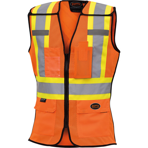 486 Women's High-Visibility Safety Tear-Away Vest, High Visibility Orange, X-Small, Polyester Pryde Industrial Inc.