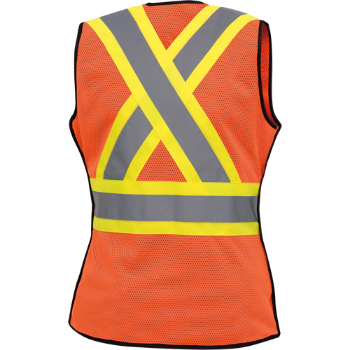 486 Women's High-Visibility Safety Tear-Away Vest, High Visibility Orange, X-Small, Polyester Pryde Industrial Inc.