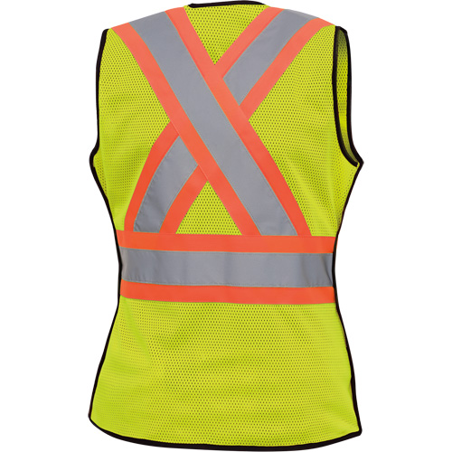 489 Women's High-Visibility Safety Tear-Away Vest, High Visibility Lime-Yellow, X-Small, Polyester Pryde Industrial Inc.