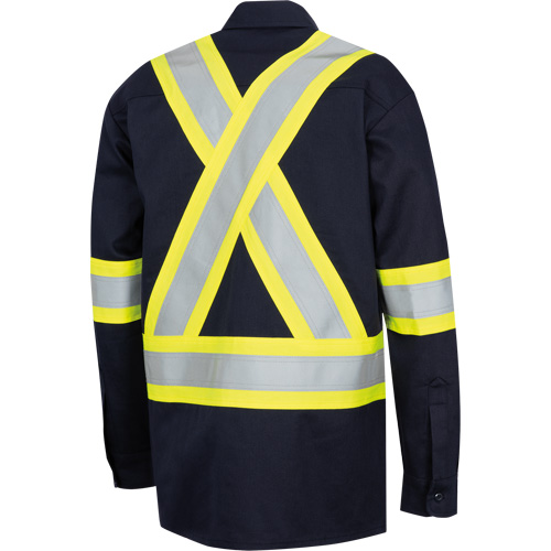 7742SF Chemise de s&eacute;curit&eacute; haute visibilit&eacute; r&eacute;sistant aux arcs &eacute;lectriques 88/12 FR-Tech, Petit, Bleu marin Pryde Industrial Inc.