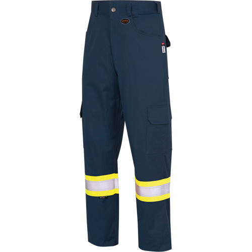 7764 FR-Tech&reg; High Visibility 88/12 FR/Arc Rated Safety Cargo Pants, 32, x 34, Navy Blue Pryde Industrial Inc.