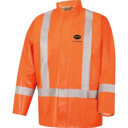 5990J Manteau de s&eacute;curit&eacute; imperm&eacute;able tr&egrave;s robuste ignifuge et r&eacute;sistant aux arcs &eacute;lectriques, Petit, Orange haute visibilit&eacute;, 11 cal/cm² Pryde Industrial Inc.