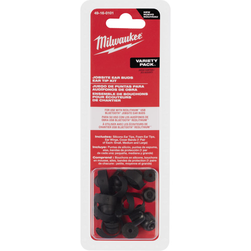 Ensemble d'embouts de tailles vari&eacute;es pour bouchons d'oreilles de chantier Pryde Industrial Inc.