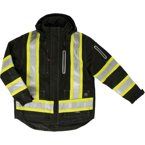 Ripstop 4-in-1 Safety Jacket, Polyester, Black, Small Pryde Industrial Inc.