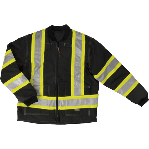 Ripstop 4-in-1 Safety Jacket, Polyester, Black, Small Pryde Industrial Inc.