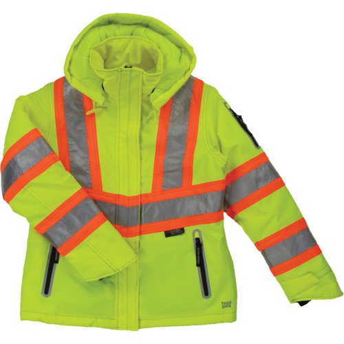 Womens Insulated Flex Safety Jacket, Polyester, High Visibility Lime-Yellow, X-Large Pryde Industrial Inc.