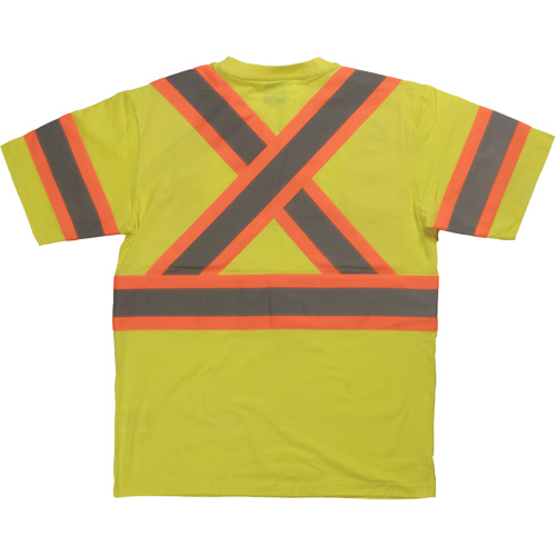 Chemise de s&eacute;curit&eacute; &agrave; manches courtes, Coton, T-petit, Jaune lime haute visibilit&eacute; Pryde Industrial Inc.