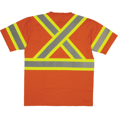 Chemise de s&eacute;curit&eacute; &agrave; manches courtes, Coton, T-petit, Orange haute visibilit&eacute; Pryde Industrial Inc.