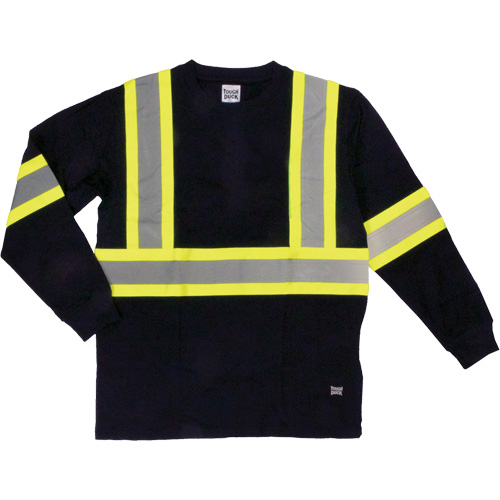 Long Sleeve Safety T-Shirt, Cotton, X-Small, Black Pryde Industrial Inc.