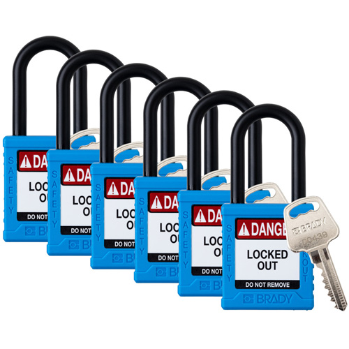 Cadenas de verrouillage Velocity, Bleu, Cl&eacute;s identiques, Nylon, Largeur de 1-1/2" Pryde Industrial Inc.