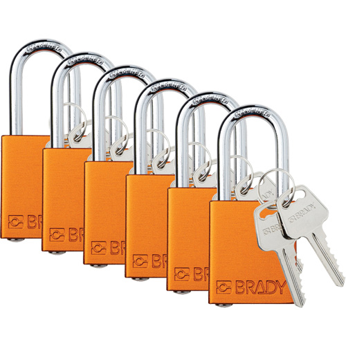 Cadenas de verrouillage Velocity, Orange, Cl&eacute;s identiques, Aluminium, Largeur de 1-1/2" Pryde Industrial Inc.