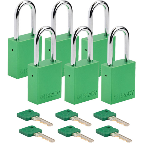 Cadenas de verrouillage Velocity, Vert, Cl&eacute;s diff&eacute;rentes, Aluminium, Largeur de 1-1/2" Pryde Industrial Inc.