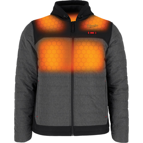 Veste chauffante M12 QuietShell avec pile, Hommes, Petit, Gris Pryde Industrial Inc.