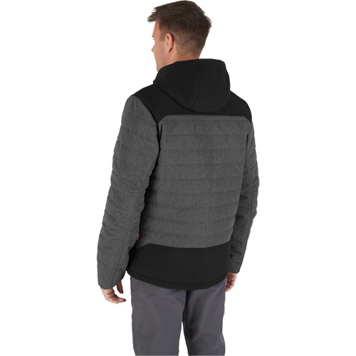 Veste chauffante M12 QuietShell avec pile, Hommes, Petit, Gris Pryde Industrial Inc.