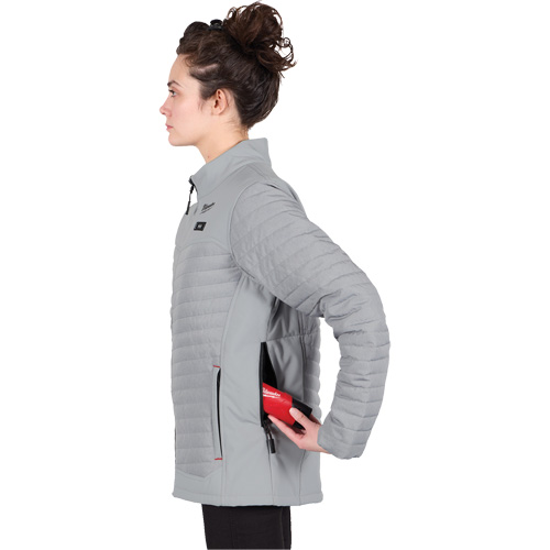 Manteau chauffant M12 Axis avec pile, Femmes, Petit, Gris Pryde Industrial Inc.