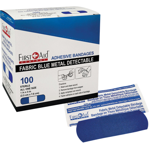 Bandages, Rectangulaire/carr&eacute;e, 3", Tissu d&eacute;tectable, St&eacute;rile Pryde Industrial Inc.
