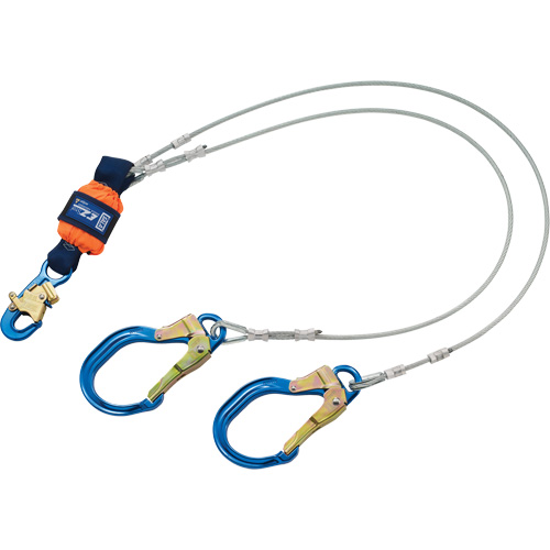 Longe absorbante d'&eacute;nergie, 6', Point d'ancrage &agrave; Crochet d'armature, Crochet mousqueton aux jambes, M&eacute;tal Pryde Industrial Inc.