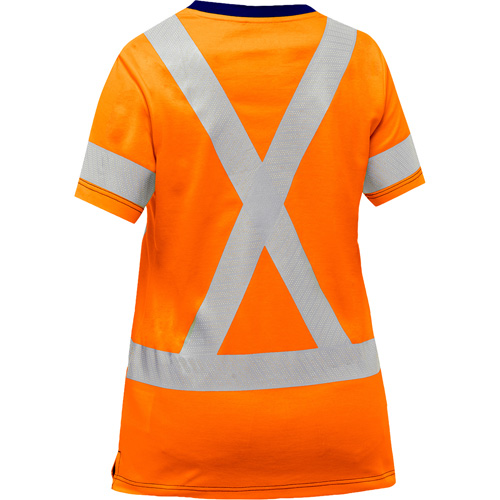 Bisley&reg; Women's X-Back Short Sleeve Shirt, Poly-Cotton, Small, High Visibility Orange Pryde Industrial Inc.
