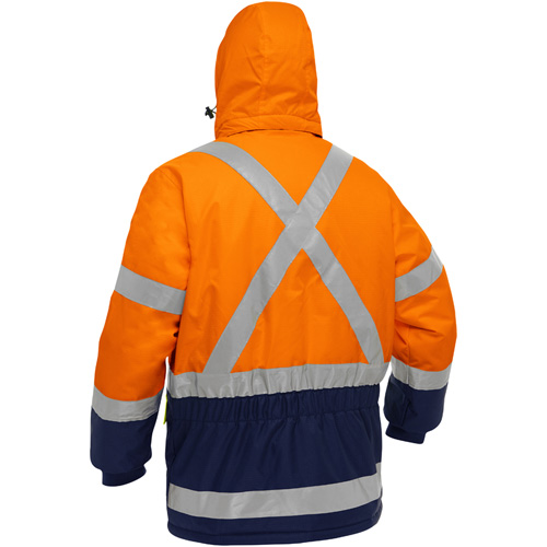 Bisley&reg; X-Back Extreme Cold Jacket with Navy Bottom, Polyester, High Visibility Orange, Medium Pryde Industrial Inc.