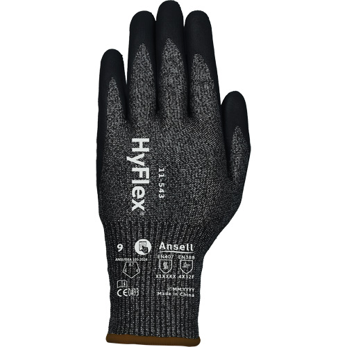 Gants r&eacute;sistants &agrave; la coupe HYFLEX 11-543, Taille 6, Calibre 13, Rev&ecirc;tement Nitrile, Enveloppe en Nylon/Acier inoxydable/PEHP/Spandex, ASTM ANSI niveau A7/EN 388 niveau F Pryde Industrial Inc.