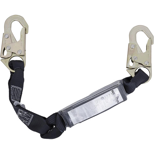 SA-5200-2.5 Shock Absorbing Lanyard, 2.5', Snap Hook Center, Snap Hook Leg Ends, Polyester Pryde Industrial Inc.
