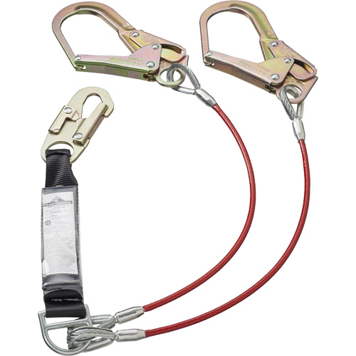 SA-55522-4 PVC-Coated Shock Absorbing Lanyard, 4', Form Hook Center, Snap Hook Leg Ends, Galvanized Steel Pryde Industrial Inc.
