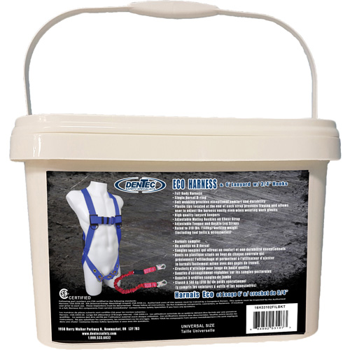 ECO Safety Harness in Pail with 6' Lanyard, CSA Certified, Class A, 255 lbs. Cap. Pryde Industrial Inc.