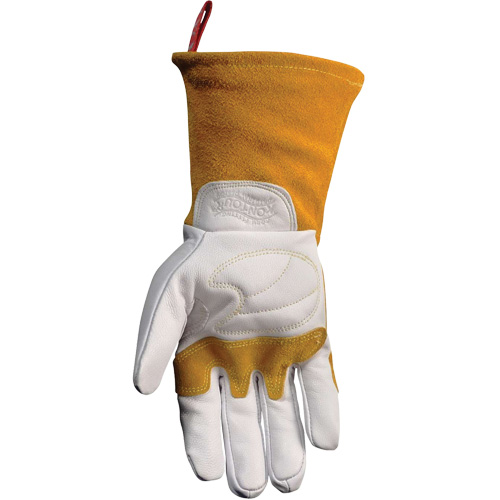 Gants de soudeur TIG/MIG de premi&egrave;re qualit&eacute; avec dos en cuir de vache refendue isol&eacute;es et ignifug&eacute;s Caiman, Cuir fleur de ch&egrave;vre, Taille T-Grand Pryde Industrial Inc.