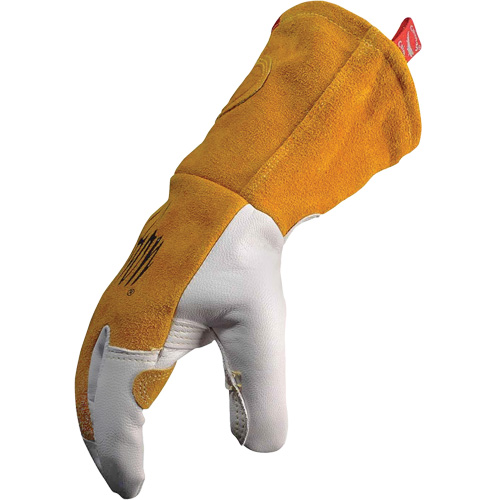 Gants de soudeur TIG/MIG de premi&egrave;re qualit&eacute; avec dos en cuir de vache refendue isol&eacute;es et ignifug&eacute;s Caiman, Cuir fleur de ch&egrave;vre, Taille T-Grand Pryde Industrial Inc.