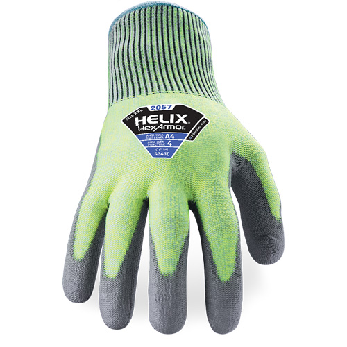 Helix&reg; 2057 Abrasion- & Cut-Resistant Gloves, Size 6/X-Small, 13 Gauge, Polyurethane Coated, HPPE Shell, ASTM ANSI Level A4/EN 388 Level C Pryde Industrial Inc.