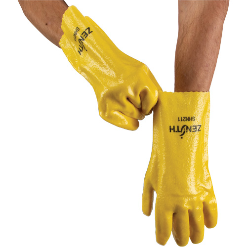 Gants &agrave; fini rugueux et r&eacute;sistants aux produits chimiques, Taille 9, 12" lo, PVC, Doublure en Interlock, 47-mil Pryde Industrial Inc.