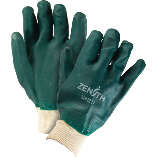 Double Dipped Green Gloves, 10" L, PVC, Cotton Jersey Inner Lining, 70-mil Pryde Industrial Inc.