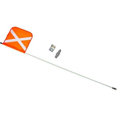 Heavy-Duty Safety Whip, Threaded Mount, 5' High, Orange with Reflective X Pryde Industrial Inc.