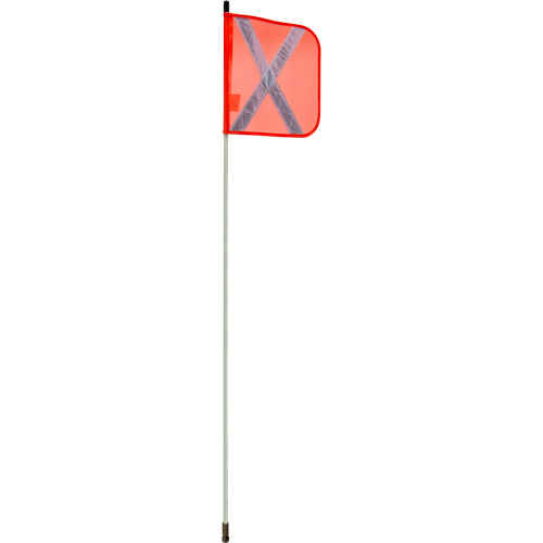 Heavy-Duty Safety Whip, Threaded Mount, 5' High, Orange with Reflective X Pryde Industrial Inc.