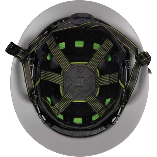 Casque Fibre Metal de style escalade avec bordure compl&egrave;te, R&eacute;pond aux normes CSA type 2, Suspension Rochet, Non ventil&eacute; Pryde Industrial Inc.