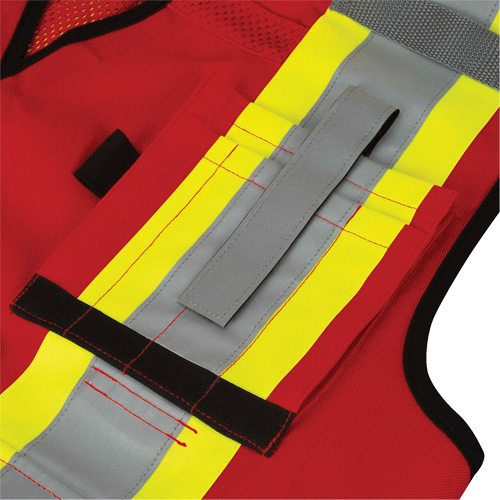 6678 High-Visibility Antimicrobial Mesh-Back Surveyor Vest, Red, Small, Polyester Pryde Industrial Inc.