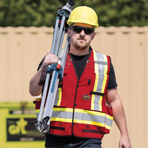 6678 High-Visibility Antimicrobial Mesh-Back Surveyor Vest, Red, Small, Polyester Pryde Industrial Inc.