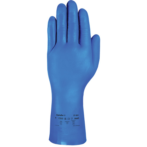 Gants r&eacute;sistants aux produits chimiques bleus pour usage moyen AlphaTec 37-501, Taille 7, 13" lo, Nitrile, 16,5-mil Pryde Industrial Inc.
